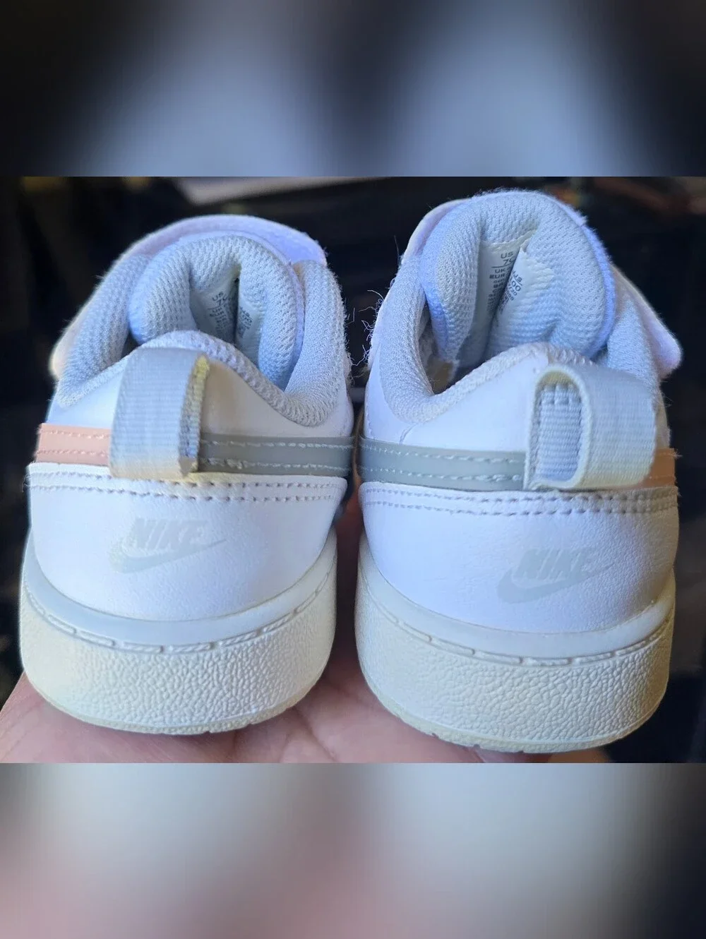 Sz 7C Toddler Kids NIKE COURT BOROUGH LOW RECRAFT Bungee Lace/Adjustable Strap